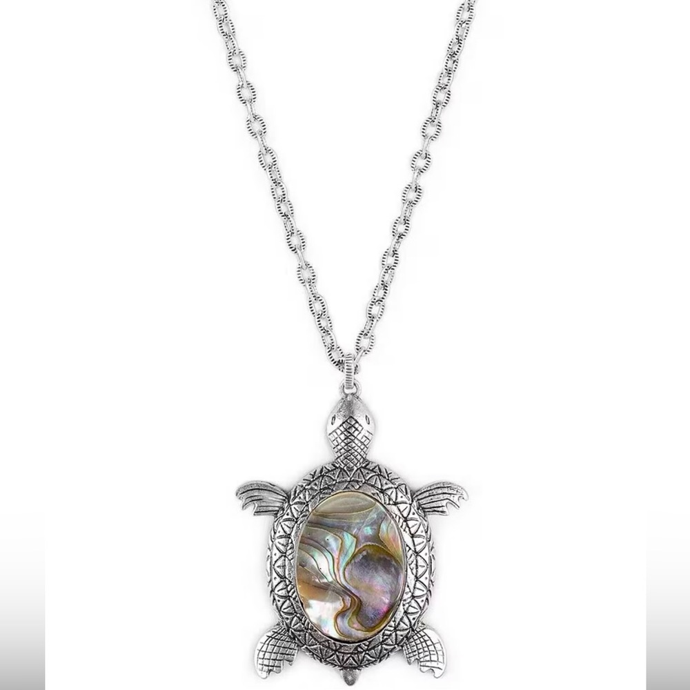 Patricia Nash Turtle Shell Long Pendant Necklace - Picture 2 of 5
